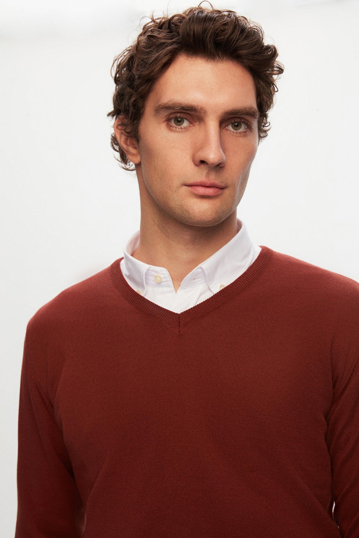Ds Damat Slim Fit Cotton Blend 2-Pack V-Neck Sweater and Shirt - Off White