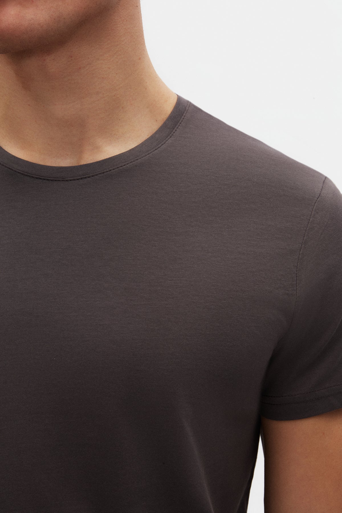 Ds Damat Slim Fit Crew Neck 100% Cotton Breathable T-Shirt - Anthracite