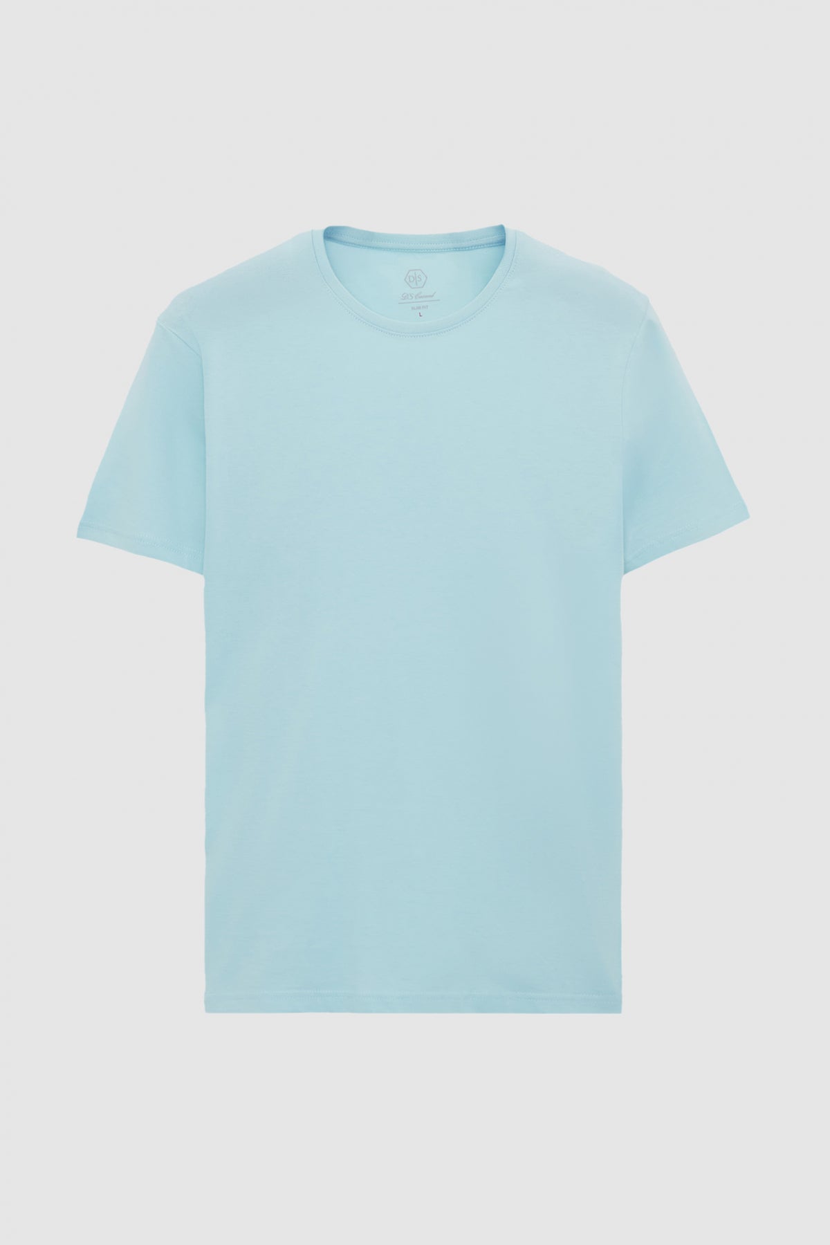Ds Damat Slim Fit Crew Neck 100% Cotton Breathable T-Shirt - Aqua