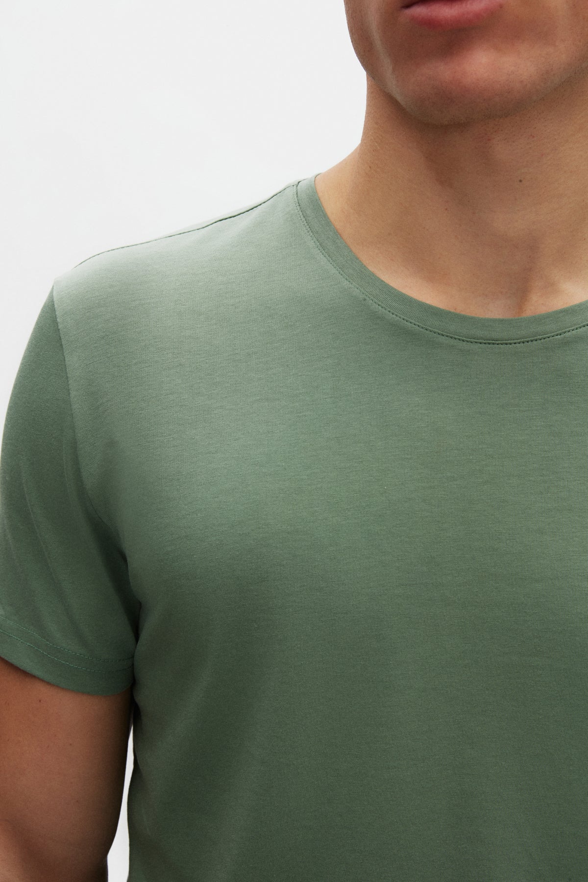 Ds Damat Slim Fit Crew Neck 100% Cotton Breathable T-Shirt - Green