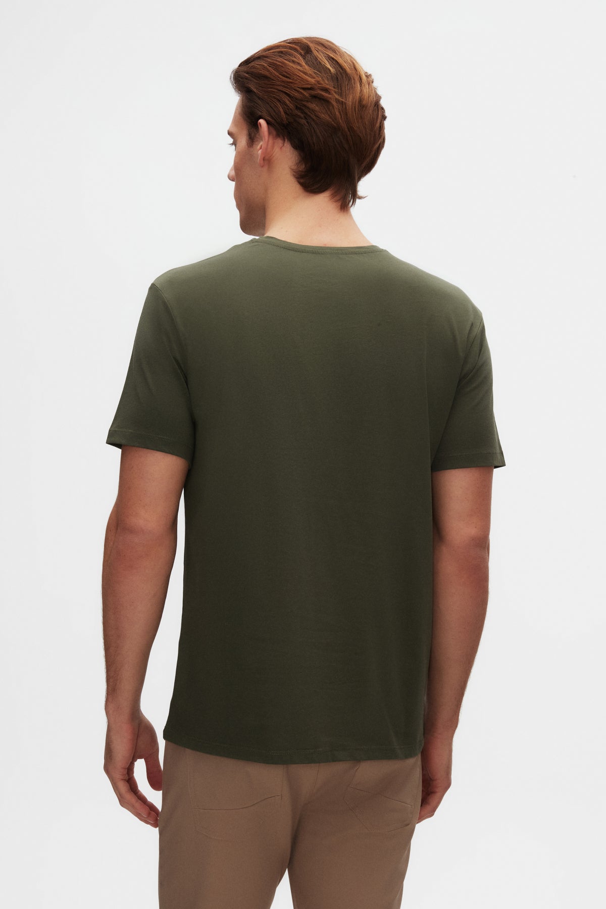 Ds Damat Slim Fit Crew Neck 100% Cotton Breathable T-Shirt - Khaki