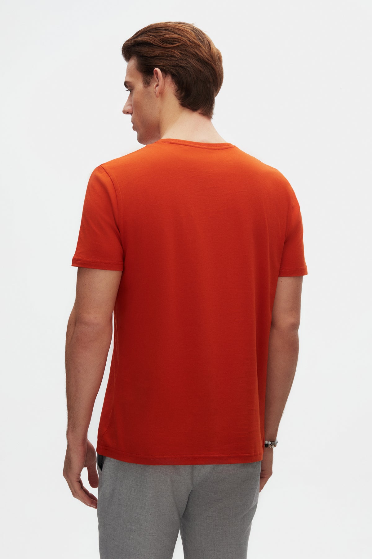 Ds Damat Slim Fit Crew Neck 100% Cotton Breathable T-Shirt - Off White