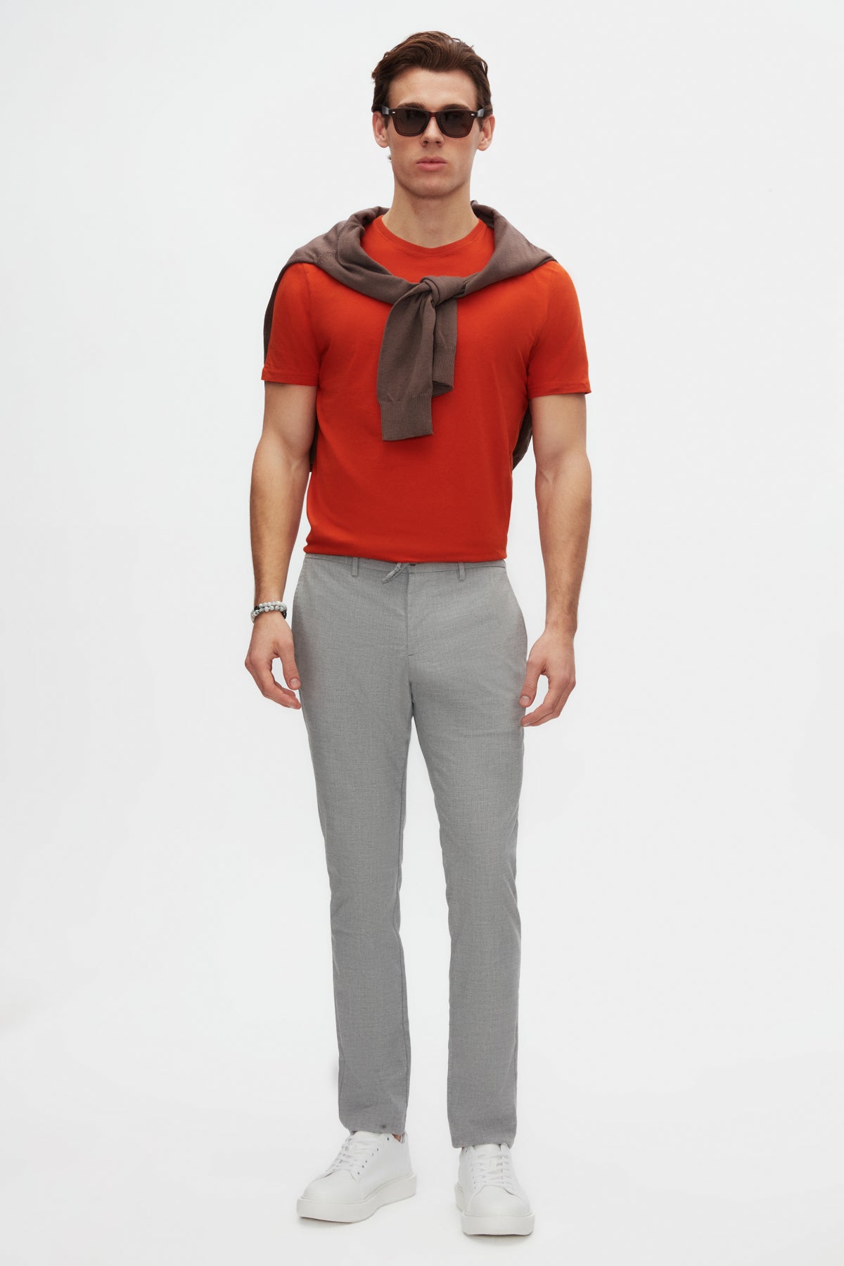 Ds Damat Slim Fit Crew Neck 100% Cotton Breathable T-Shirt - Off White
