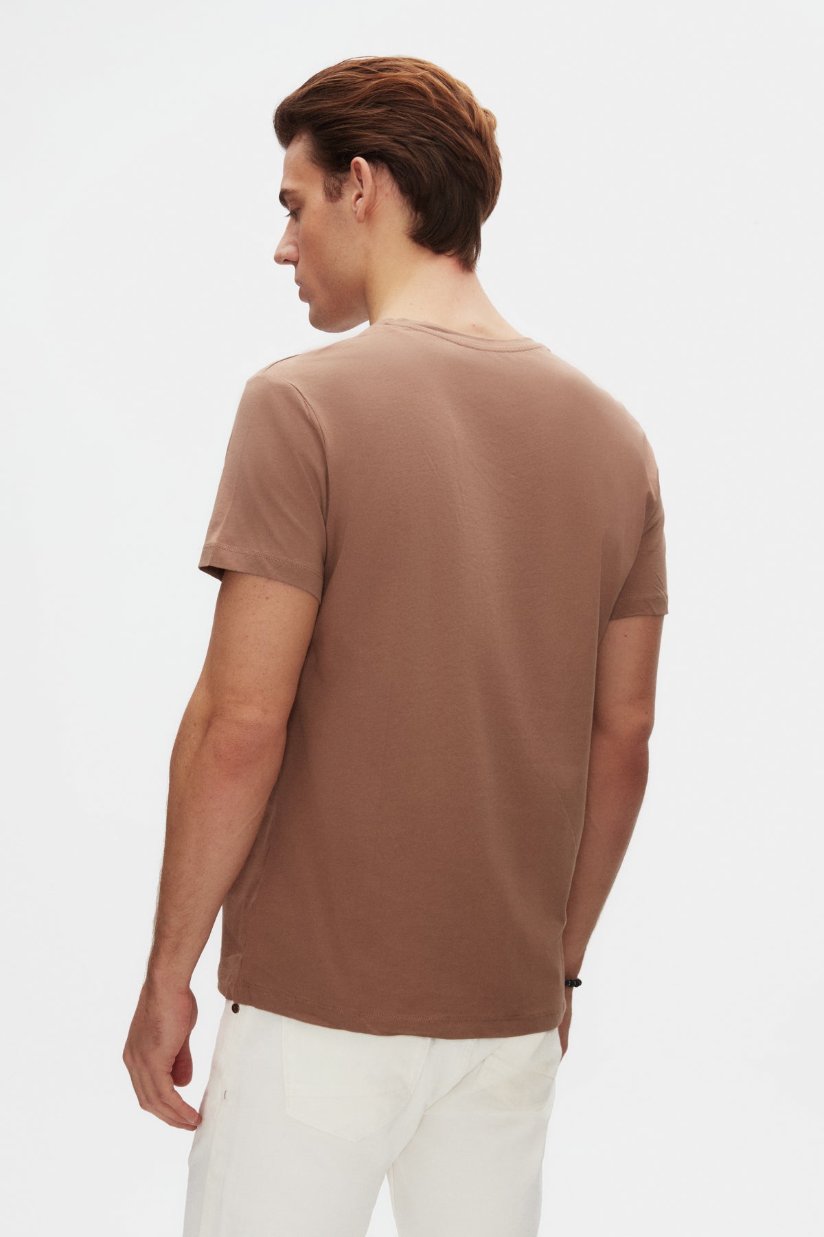 Ds Damat Slim Fit Crew Neck 100% Cotton Breathable T-Shirt - Taupe