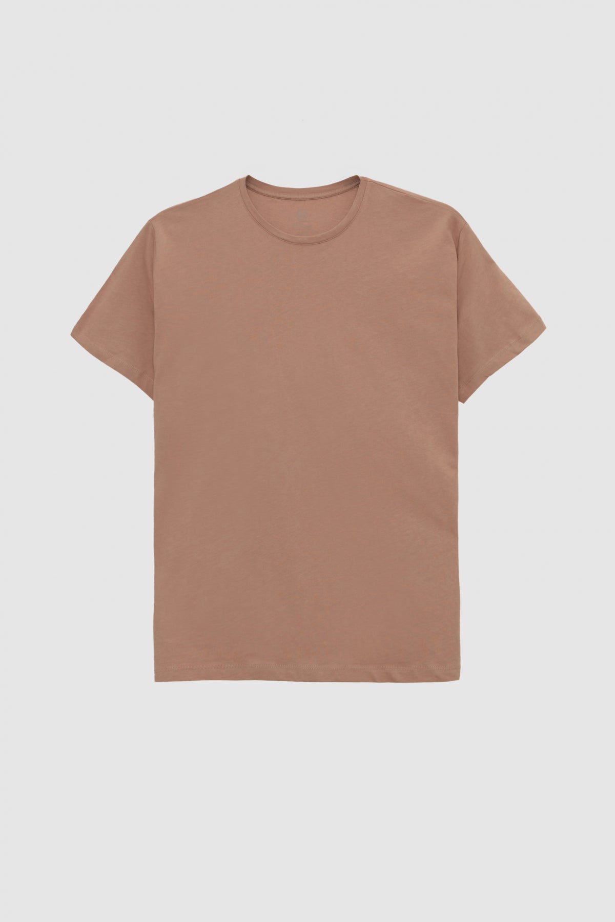 Ds Damat Slim Fit Crew Neck 100% Cotton Breathable T-Shirt - Taupe