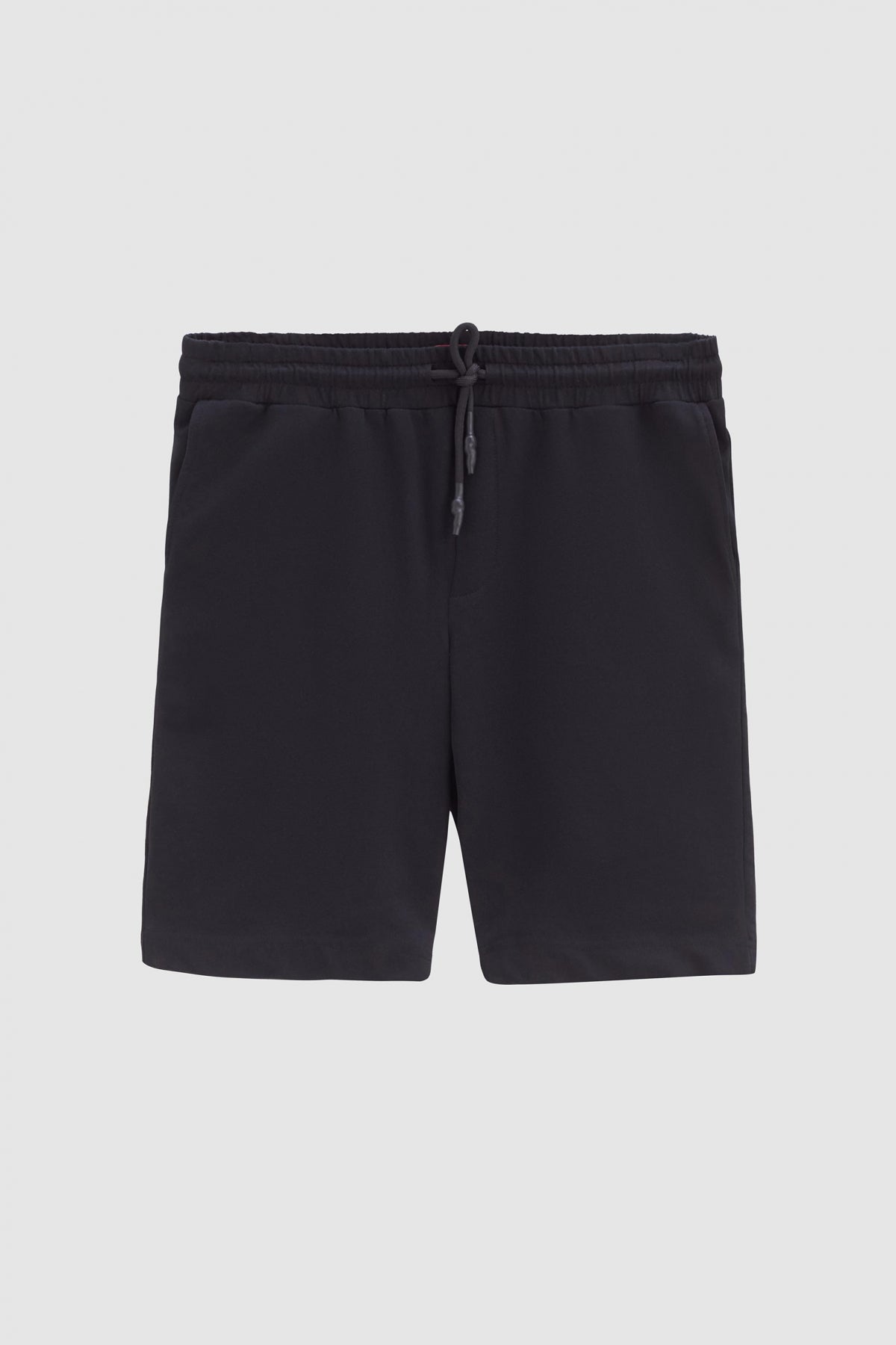 Ds Damat Slim Fit Elastic Waist Drawstring Relaxed Cotton Knit Shorts - Black