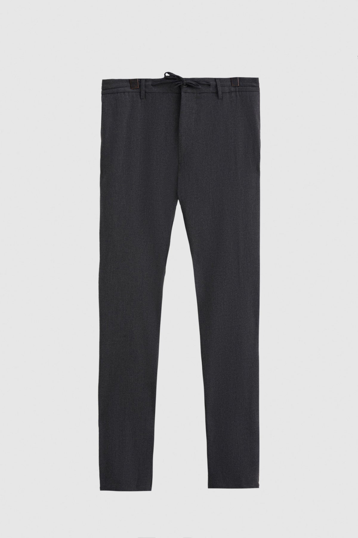 Ds Damat Slim Fit Elastic Waist Drawstring Zippered Stretchable Relaxed Jogger Pants - Anthracite