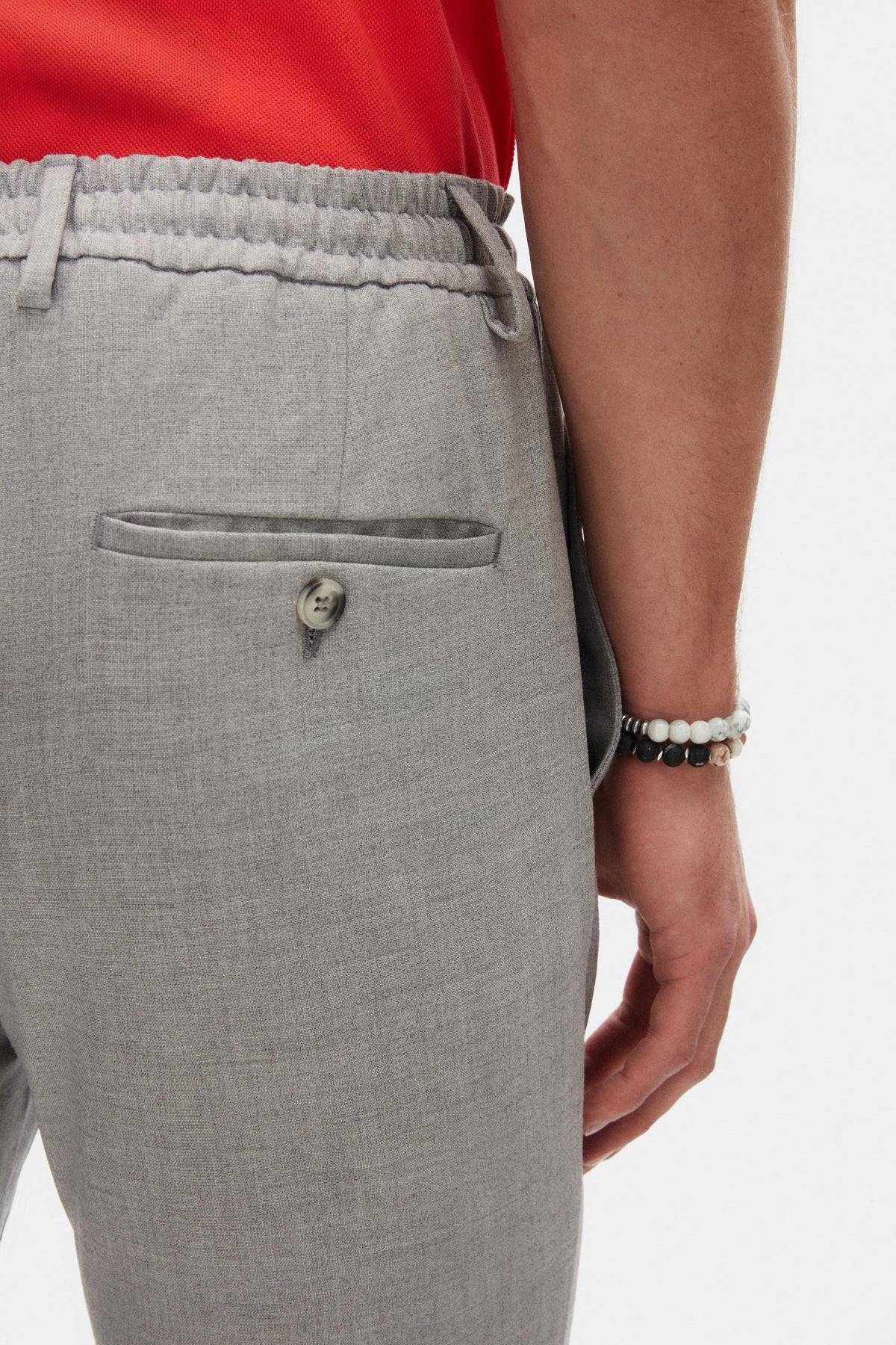 Ds Damat Slim Fit Elastic Waist Drawstring Zippered Stretchable Relaxed Jogger Pants - Gray