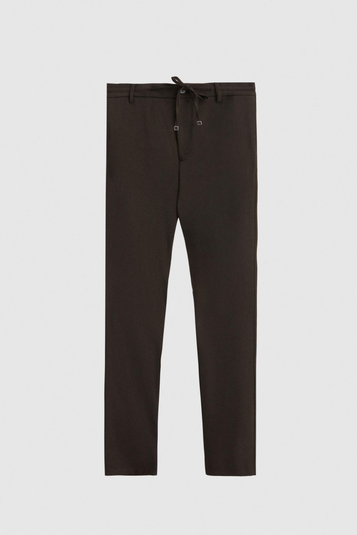 Ds Damat Slim Fit Elastic Waist Drawstring Zippered Stretchable Relaxed Jogger Pants - Khaki