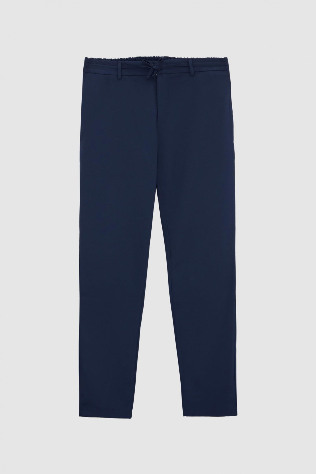 Ds Damat Slim Fit Elastic Waist Drawstring Zippered Stretchable Relaxed Jogger Pants - Light Navy Blue