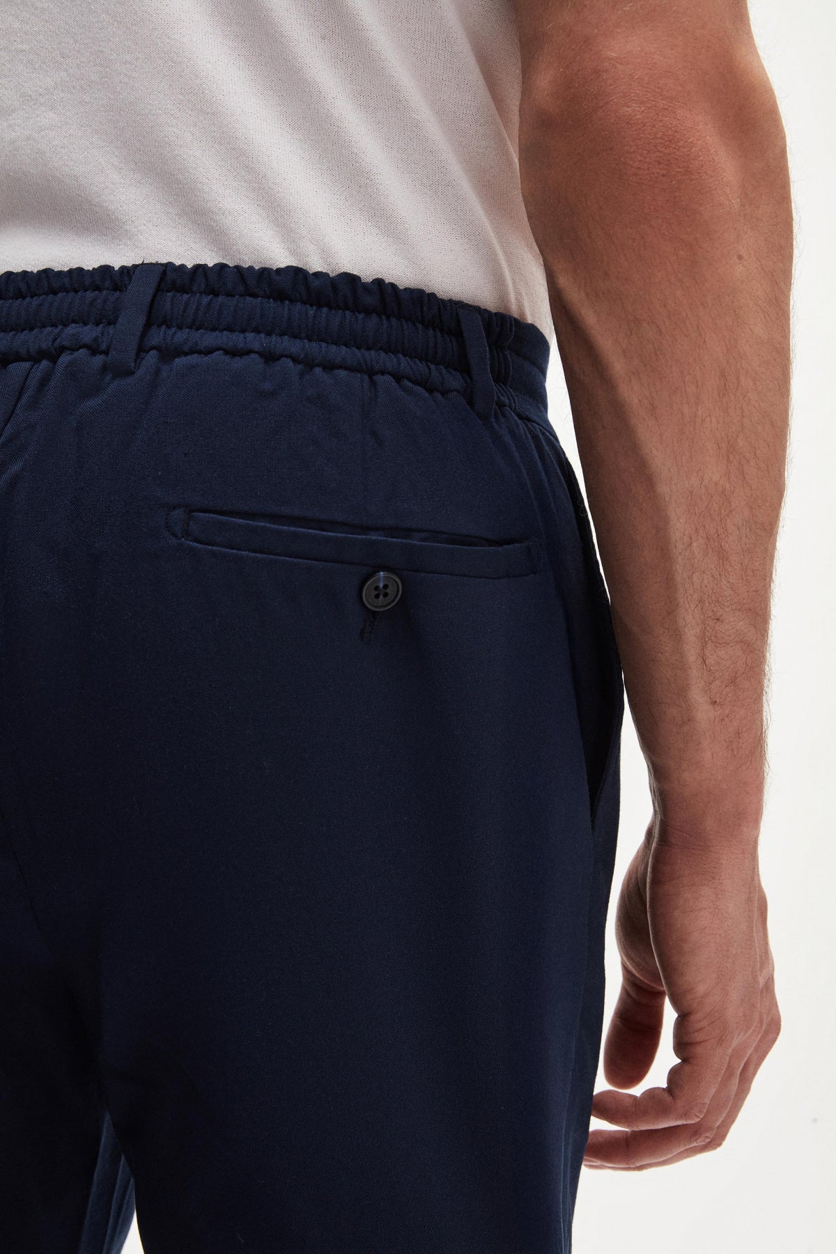 Ds Damat Slim Fit Elastic Waist Drawstring Zippered Stretchable Relaxed Jogger Pants - Light Navy Blue