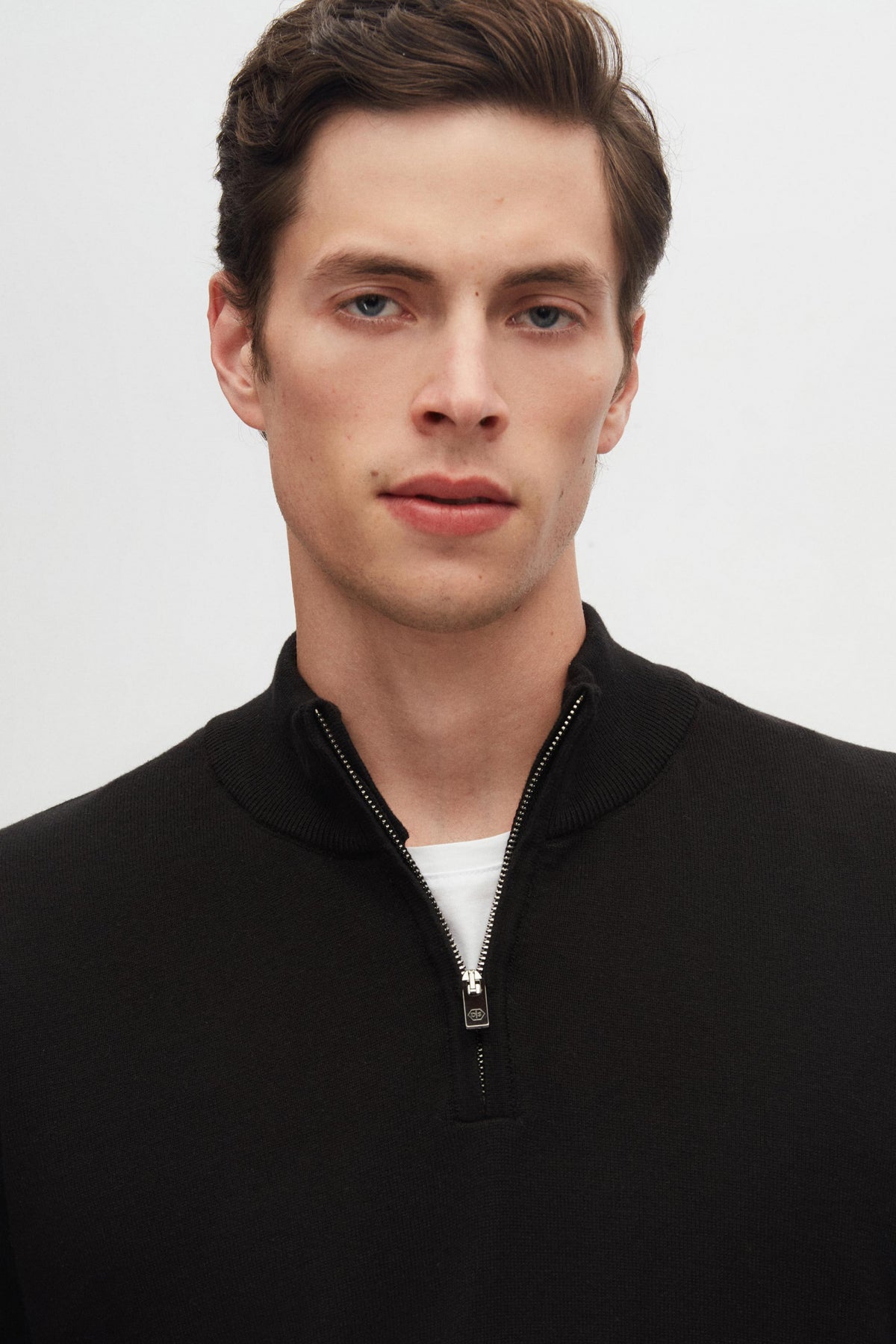 Ds Damat Slim Fit Half-Zip Knit Sweater - Black