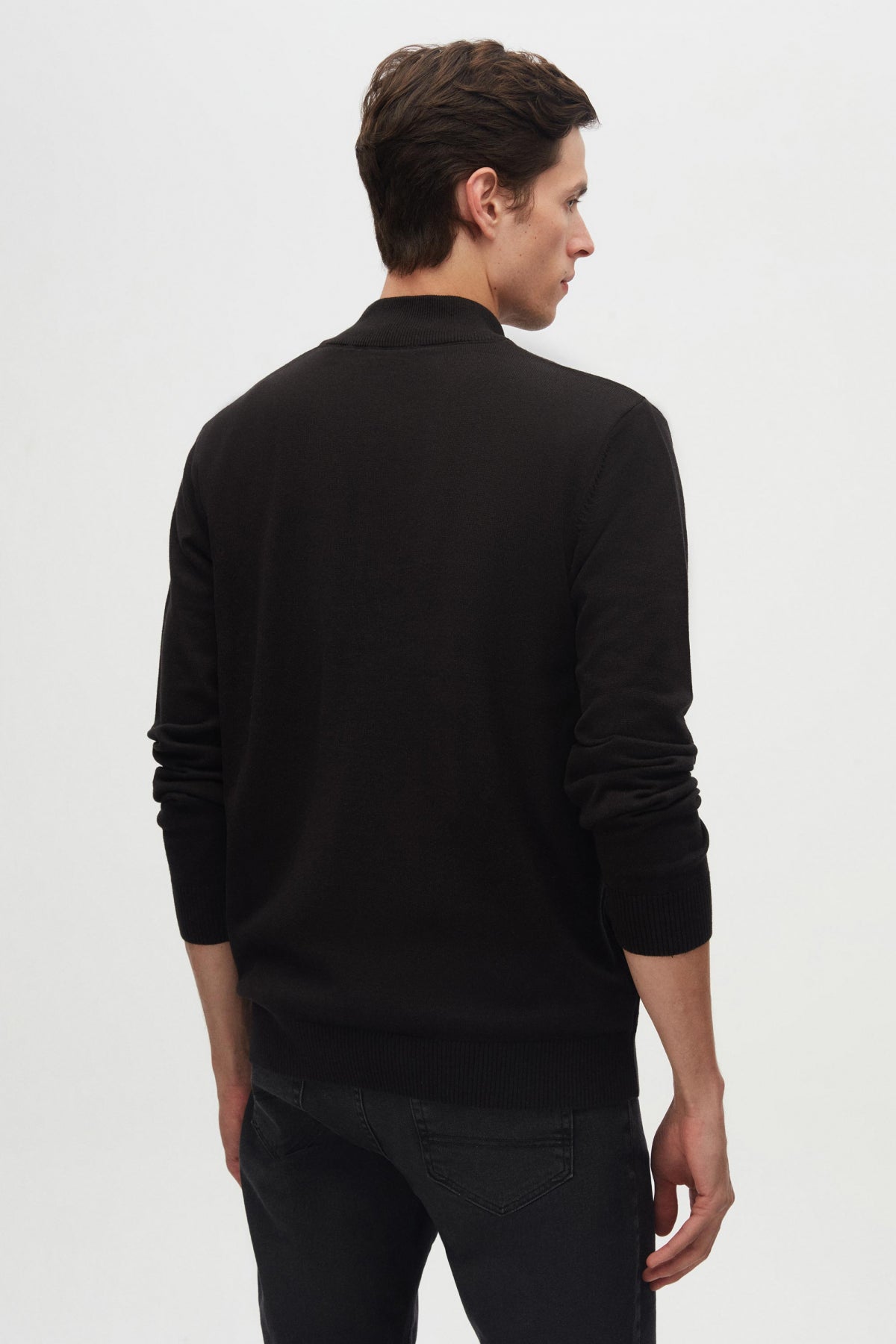 Ds Damat Slim Fit Half-Zip Knit Sweater - Black