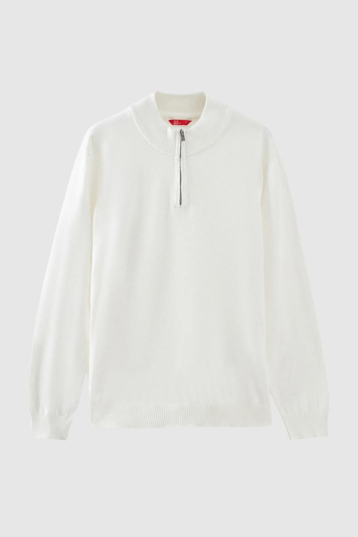 Ds Damat Slim Fit Half-Zip Knit Sweater - Ecru