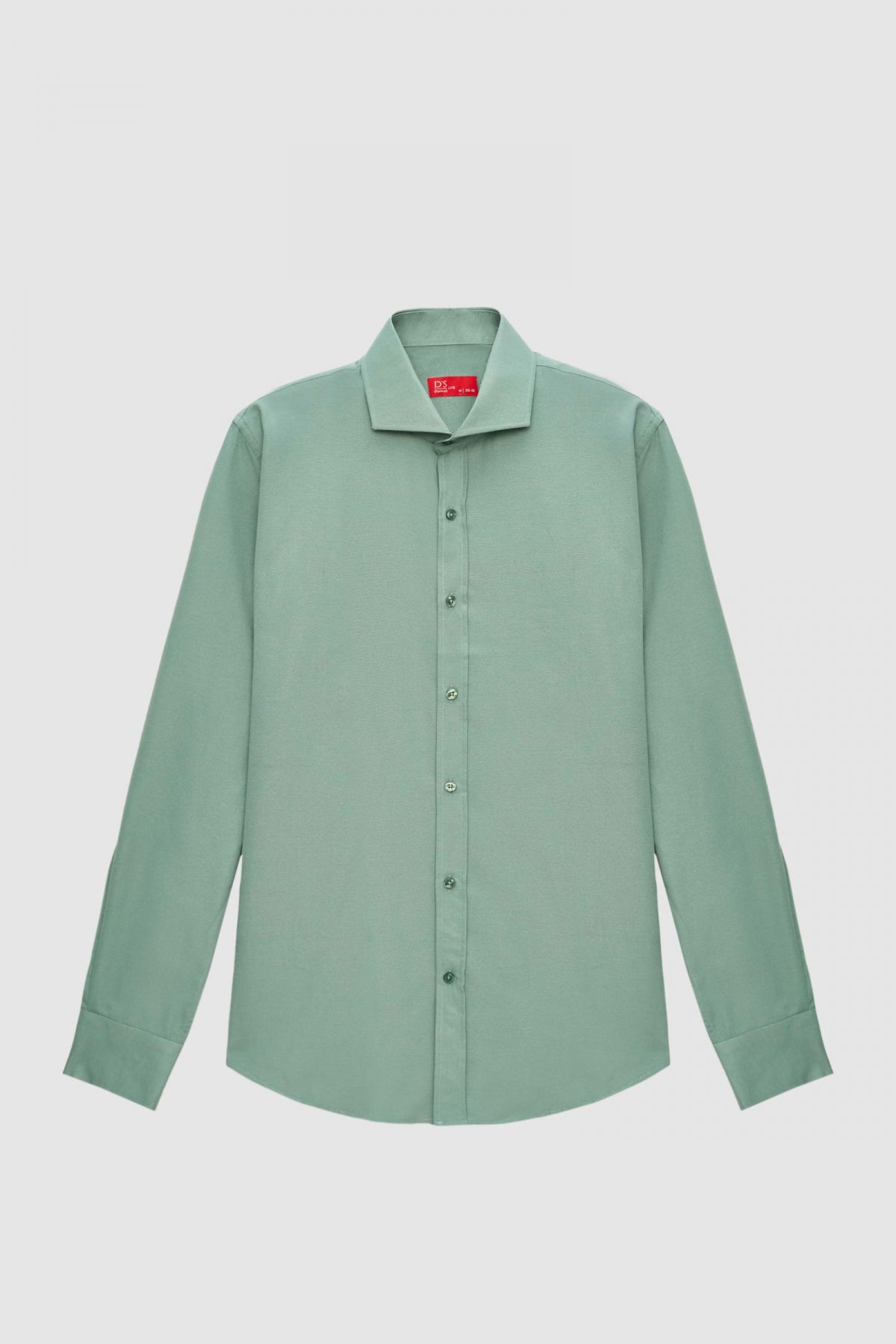 Ds Damat Slim Fit Italian Collar Slim Cut Classic Tie Long-Sleeve Easy-Iron Breathable Shirt - Green