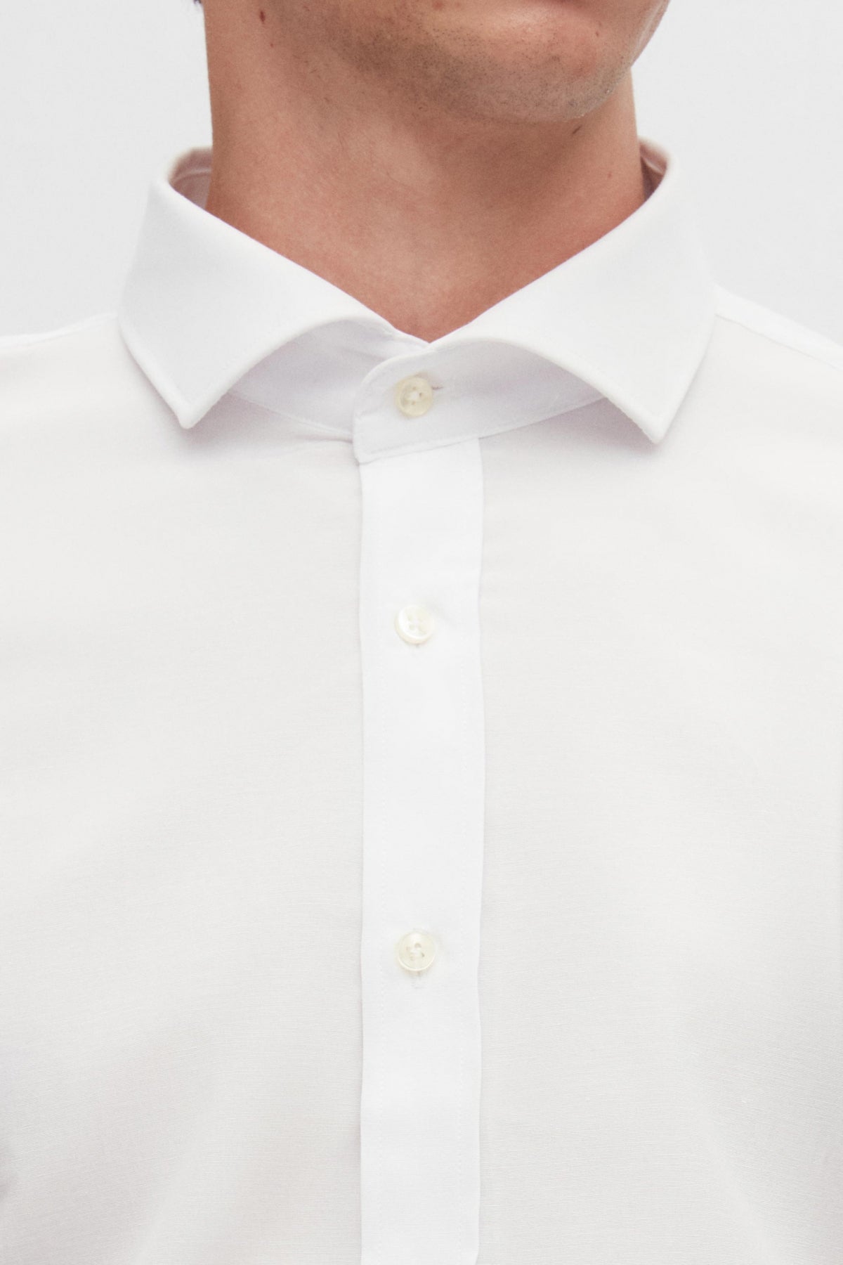 Ds Damat Slim Fit Italian Collar Slim Cut Classic Tie Long Sleeve Easy Iron Breathable Shirt - White
