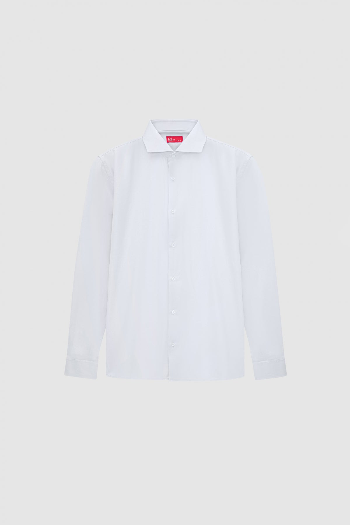 Ds Damat Slim Fit Italian Collar Textured Long-Sleeve Easy-Iron Breathable Four-Season Shirt - White