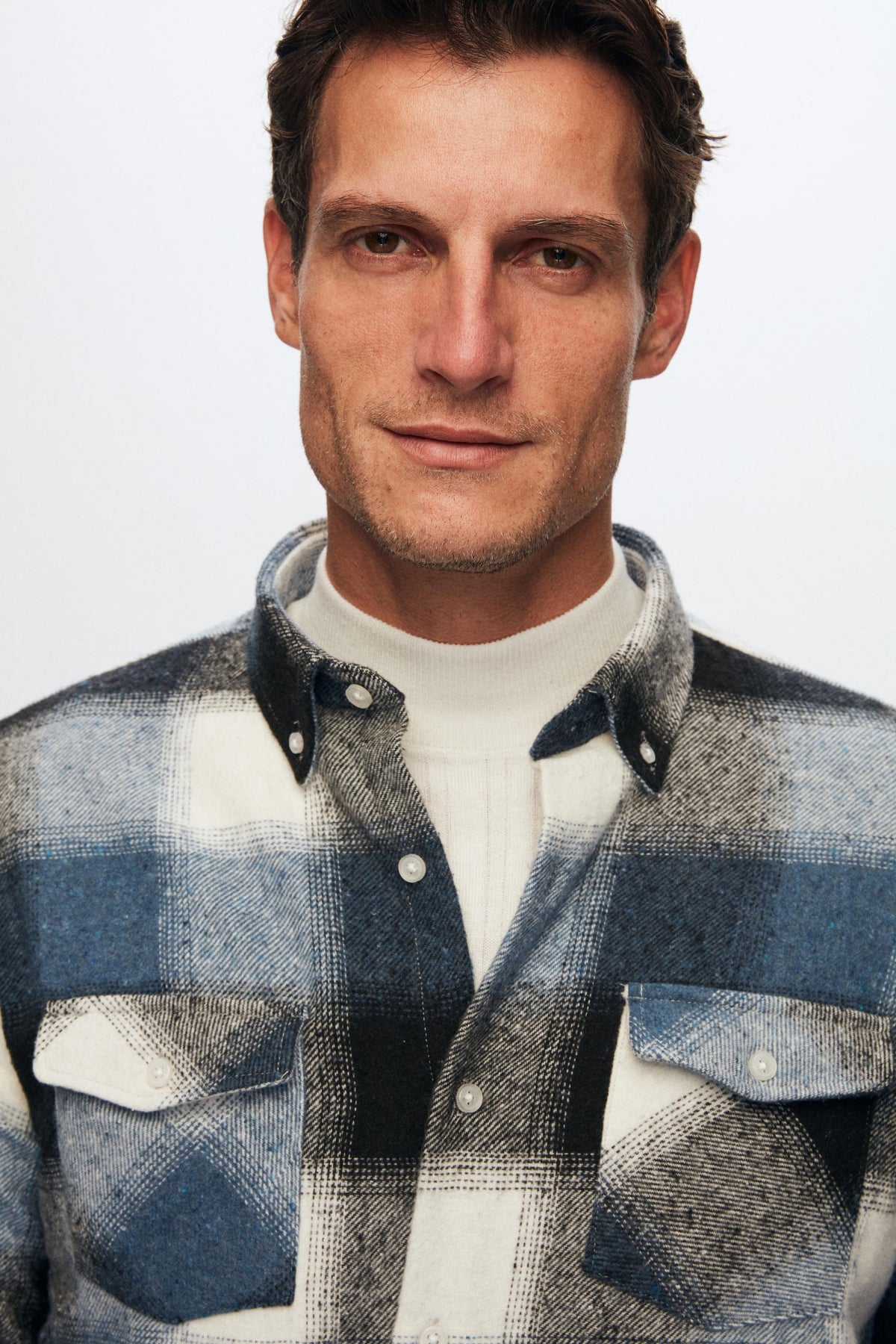 Ds Damat Slim Fit Plaid Lumberjack Shirt - Blue