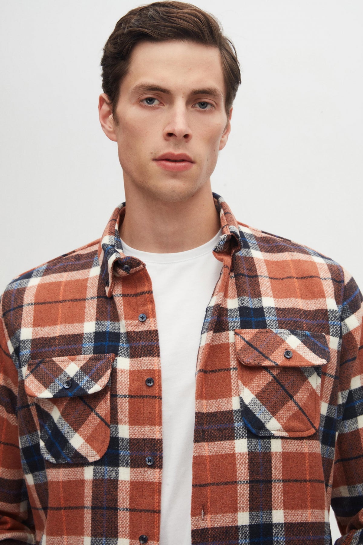 Ds Damat Slim Fit Plaid Lumberjack Shirt - Cinnamon