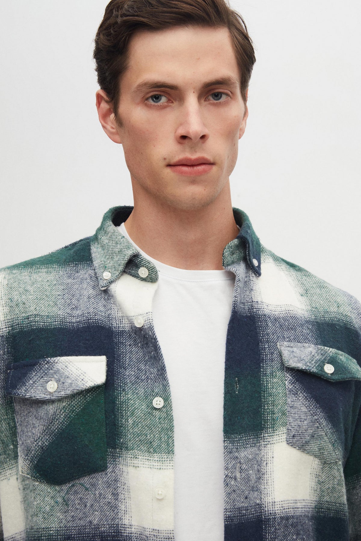 Ds Damat Slim Fit Plaid Lumberjack Shirt - Green