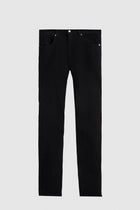 Ds Damat Slim Fit Plain Jean 5-Pocket Stretchable Washed Denim Pants  - Black