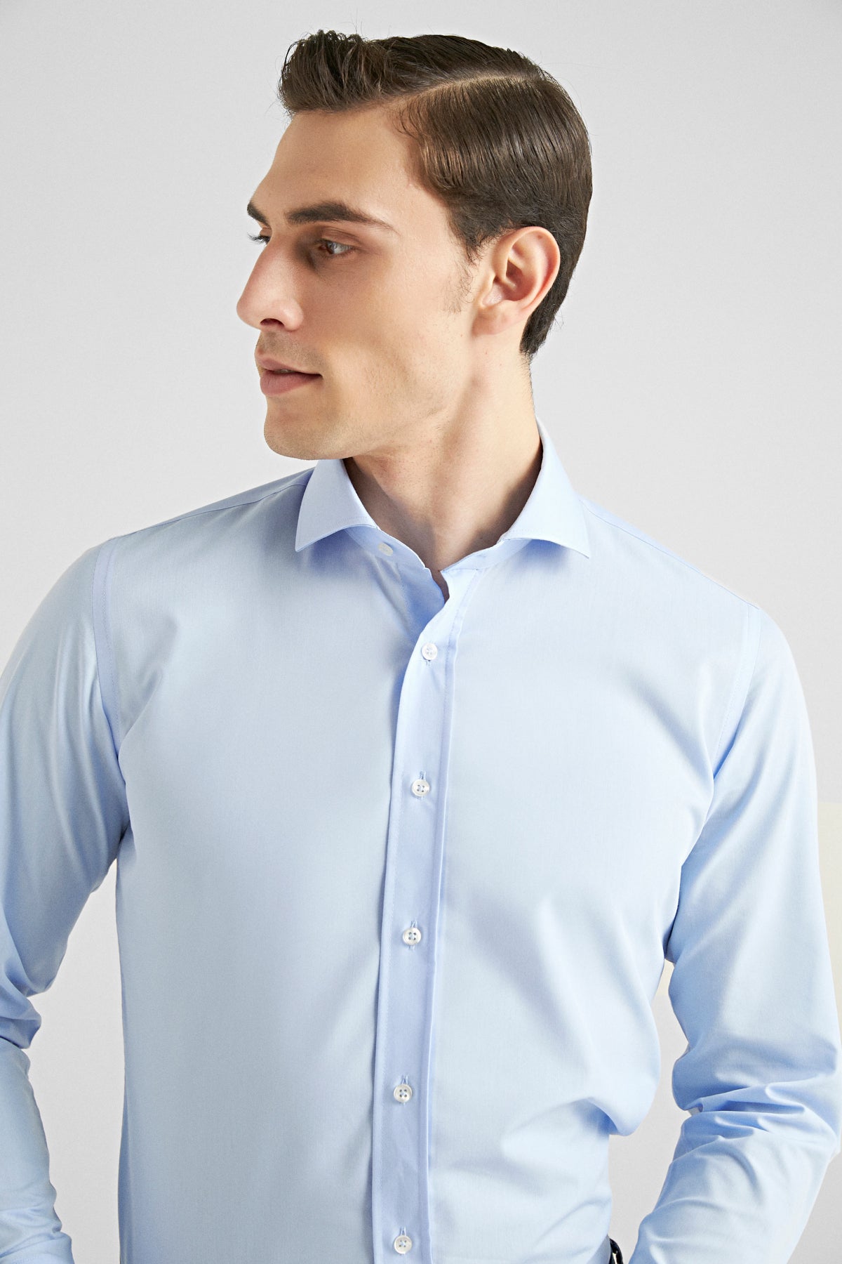 Ds Damat Slim Fit Plain Nano Care Shirt - Blue