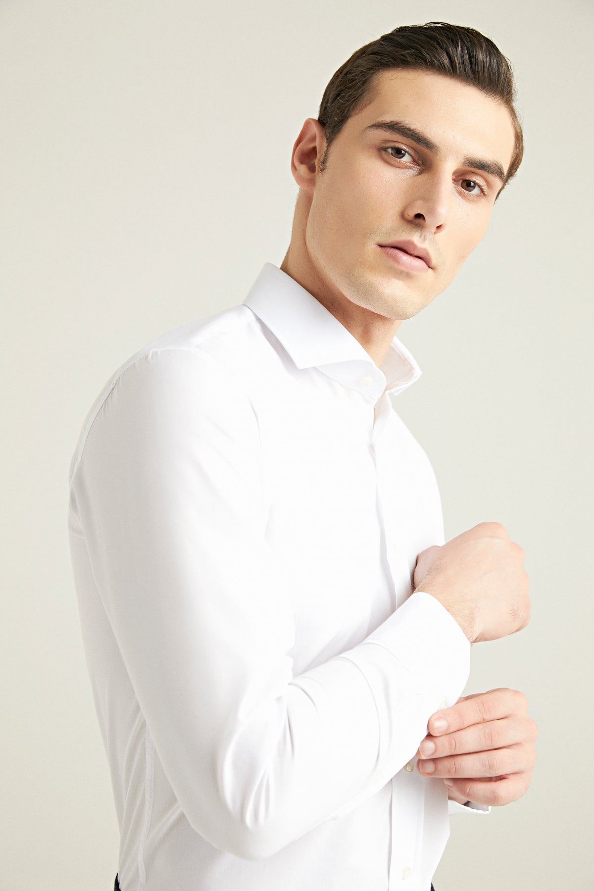 Ds Damat Slim Fit Plain Nano Care Shirt - White