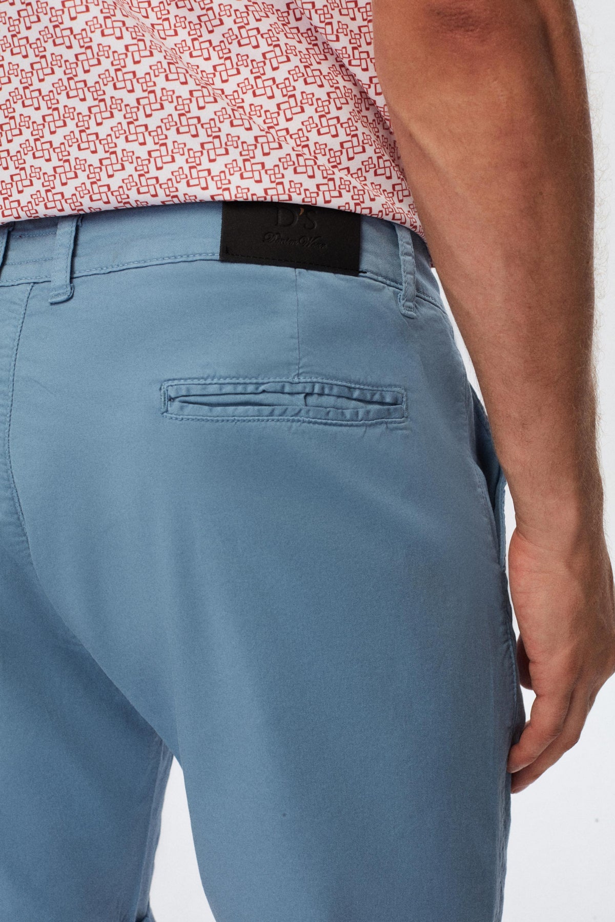 Ds Damat Slim Fit Side Pocket Cotton Chino Shorts - Indigo