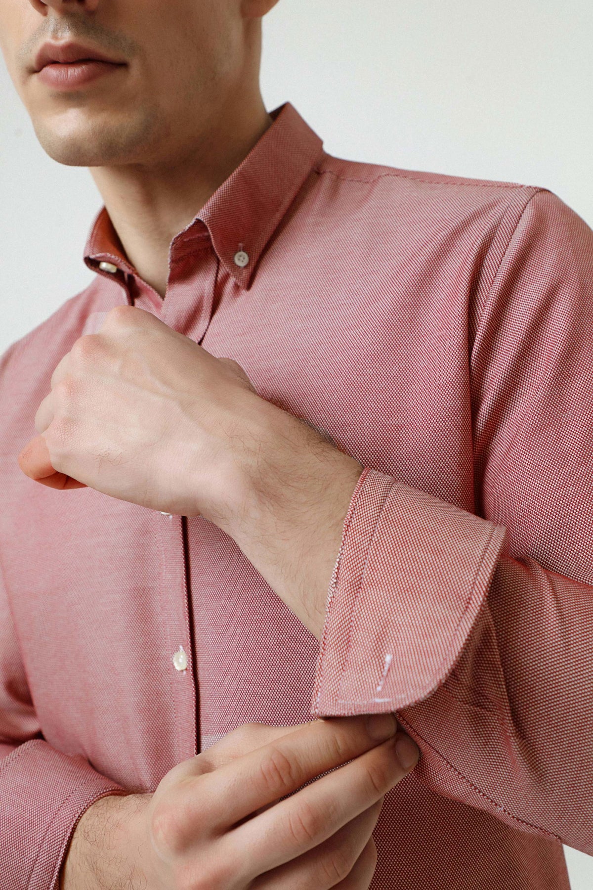 Ds Damat Slim Fit Textured Button-Down Cotton Shirt - Brick