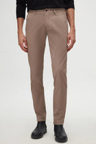 Ds Damat Slim Fit Textured Elastic Waist Stretchable Side Pocket Chino Pants  - Beige