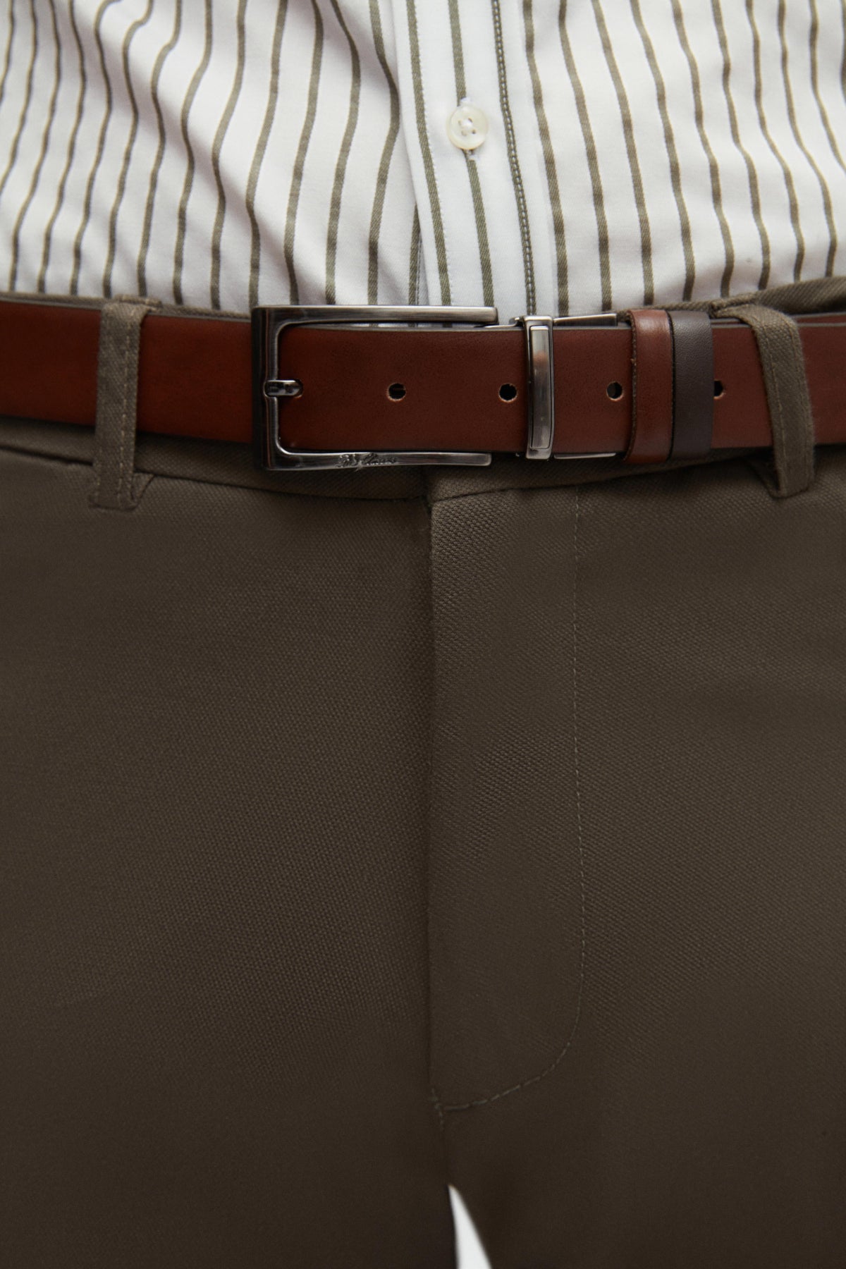 Ds Damat Slim Fit Textured Elastic Waist Stretchable Side Pocket Chino Pants - Khaki