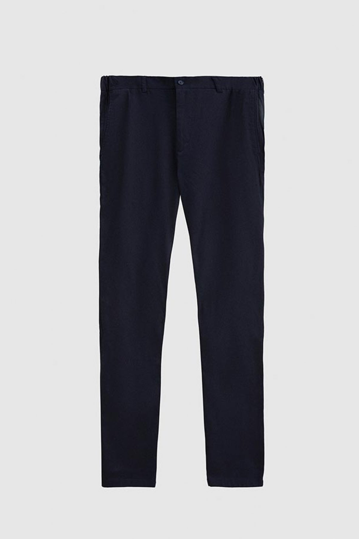 Ds Damat Slim Fit Textured Elastic Waist Stretchable Side Pocket Chino Pants - Navy Blue