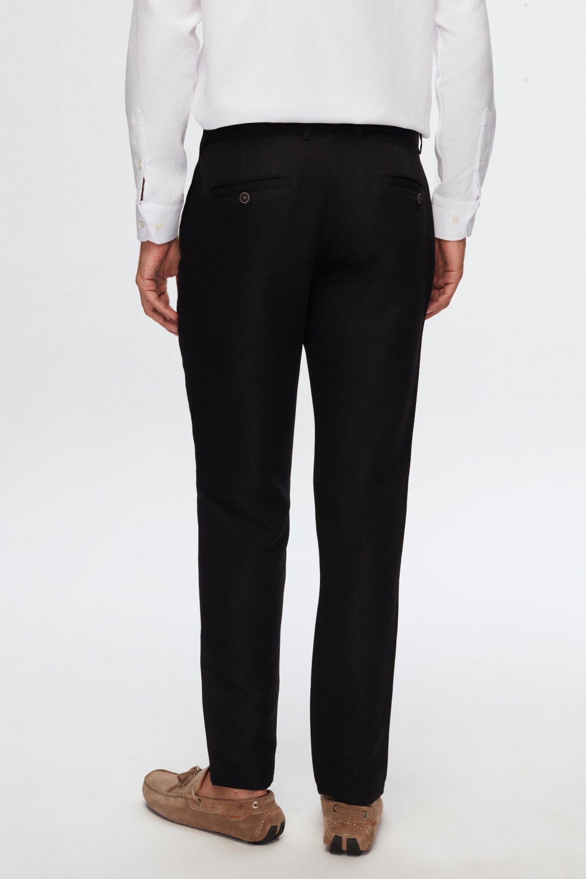 Ds Damat Slim Fit Textured Side Pocket Cotton Chino Pants - Black