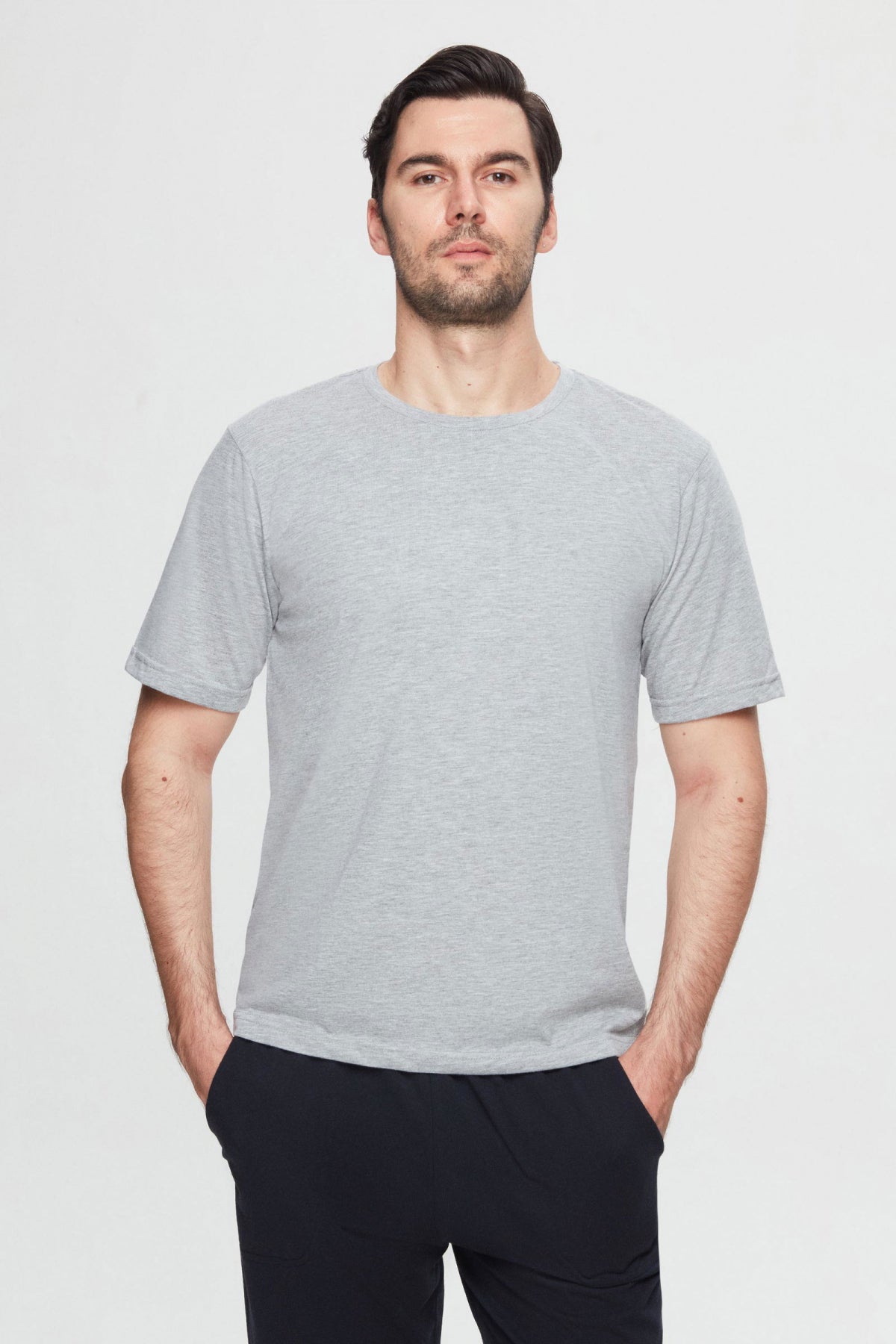 Twn 100% Cotton Short Sleeve 2-Pack Pajama Set  - Gray Melange