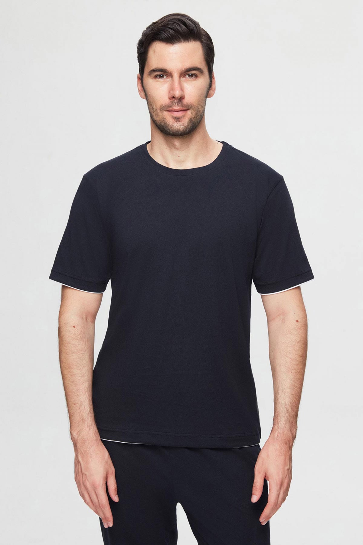 Twn 100% Cotton Short Sleeve 3-Pack Pajama Set - Navy Blue