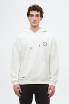 Twn Oversize Printed 3-Thread Hooded Sweatshirt  - Ecru