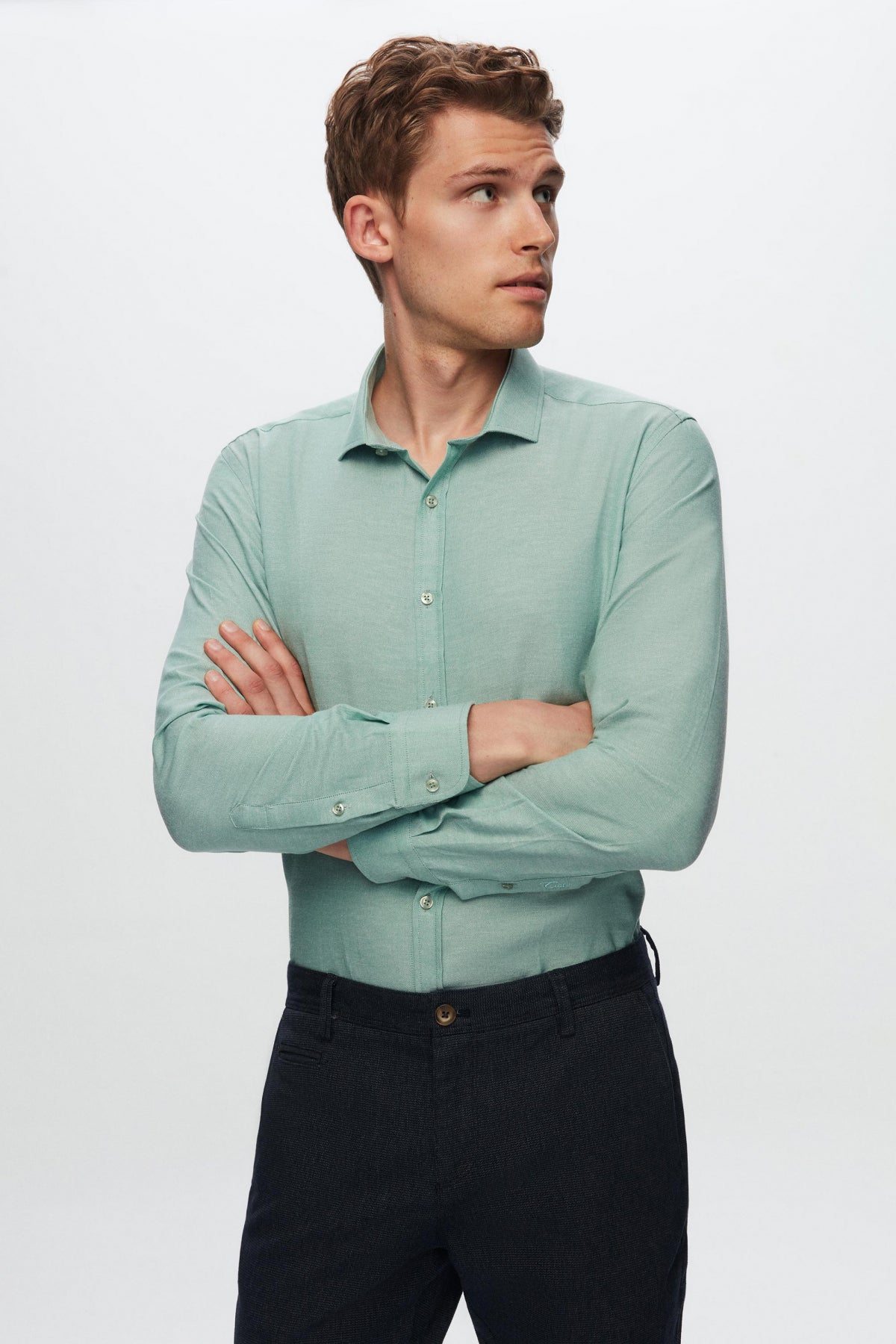 Twn Slim Fit Oxford Shirt - Green
