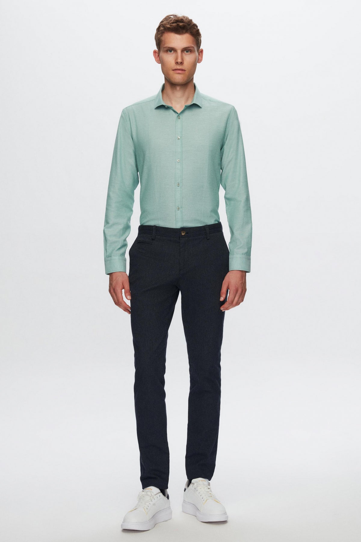 Twn Slim Fit Oxford Shirt - Green