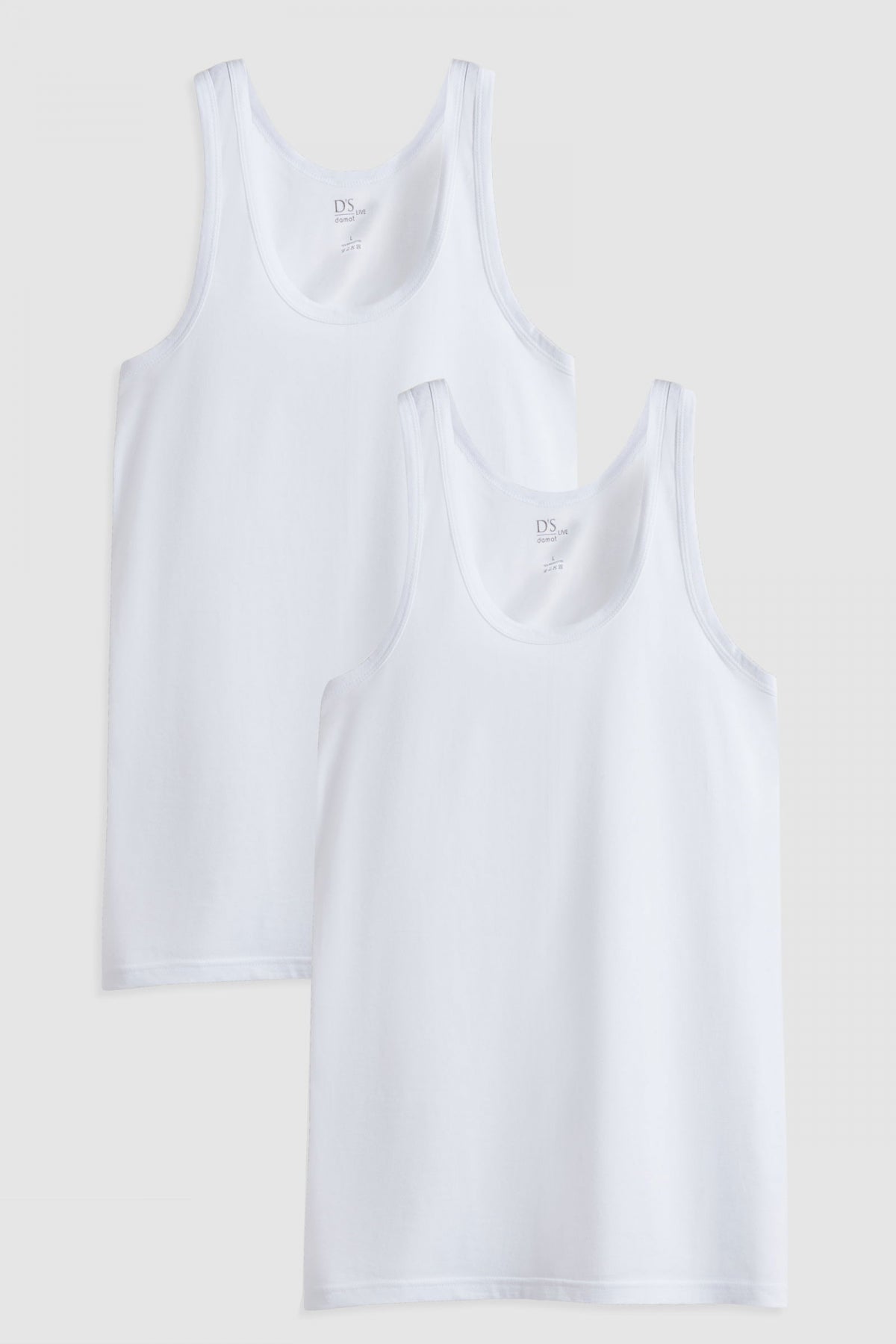 Twn Standard Fit Breathable Sweat-Absorbing 100% Cotton 2-Pack Undershirt - White