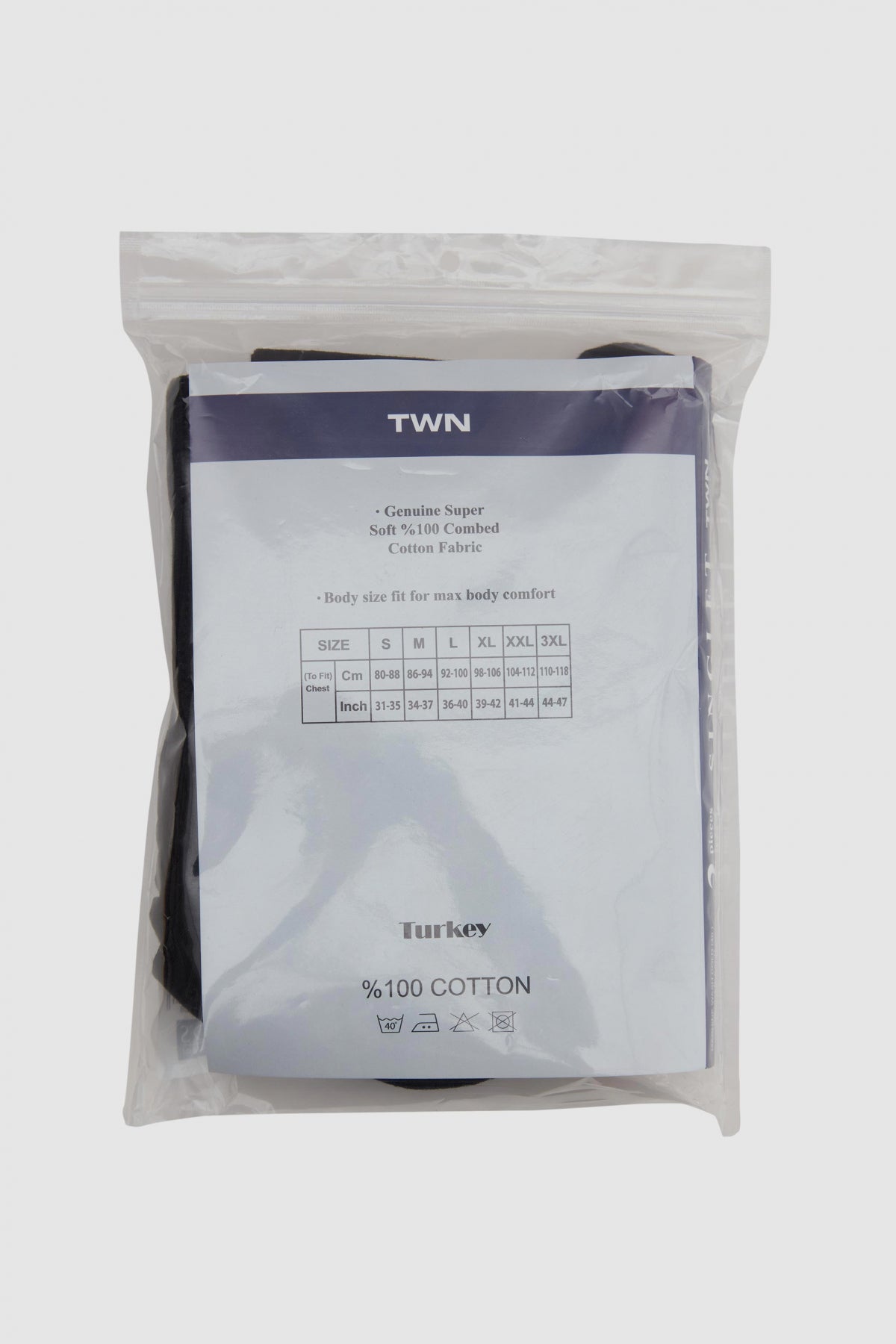 Twn Standard Fit Breathable Sweat-Absorbing 100% Cotton 6-Pack Undershirt - Black