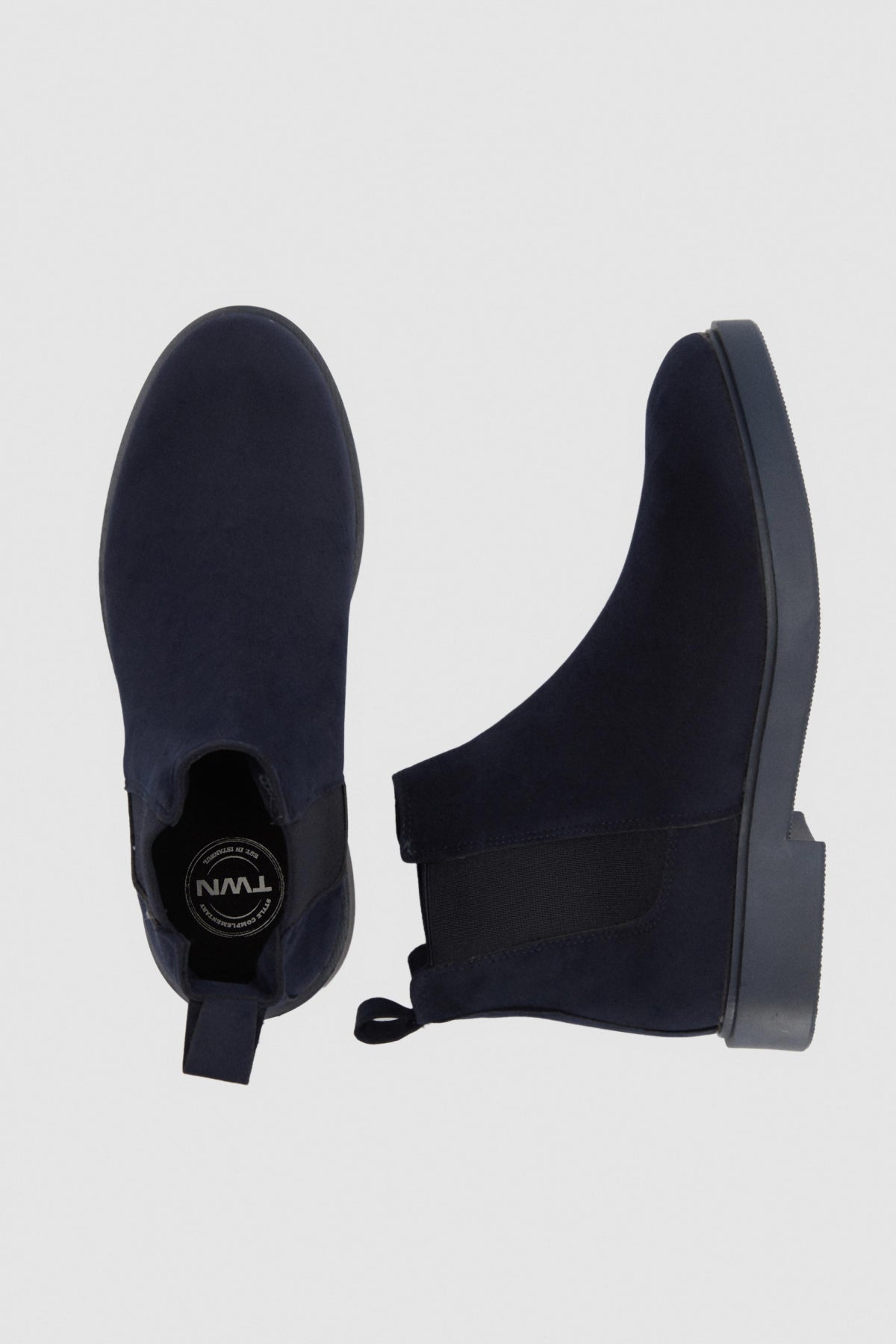 Twn Suede Chelsea Boots - Navy Blue