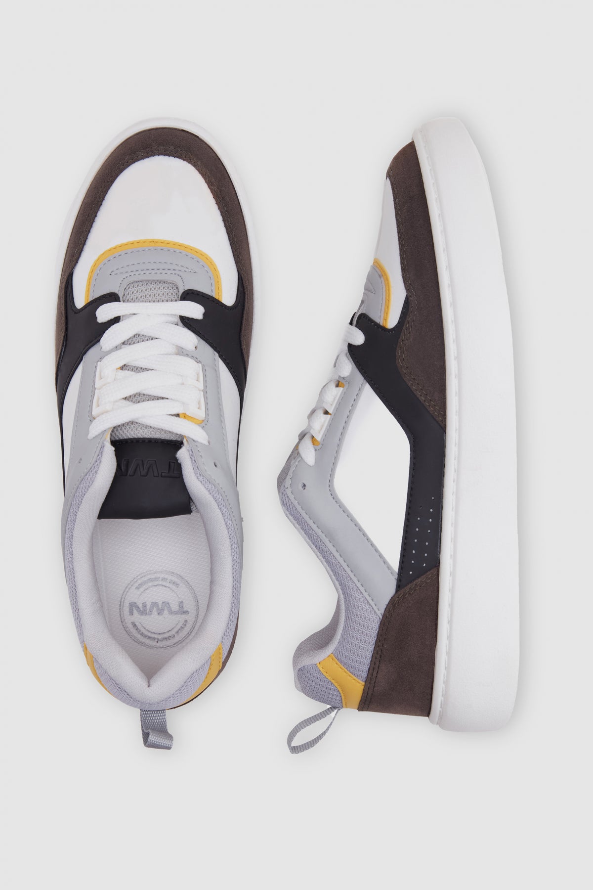 Twn Thick White Sole Lace-Up Sneakers - White