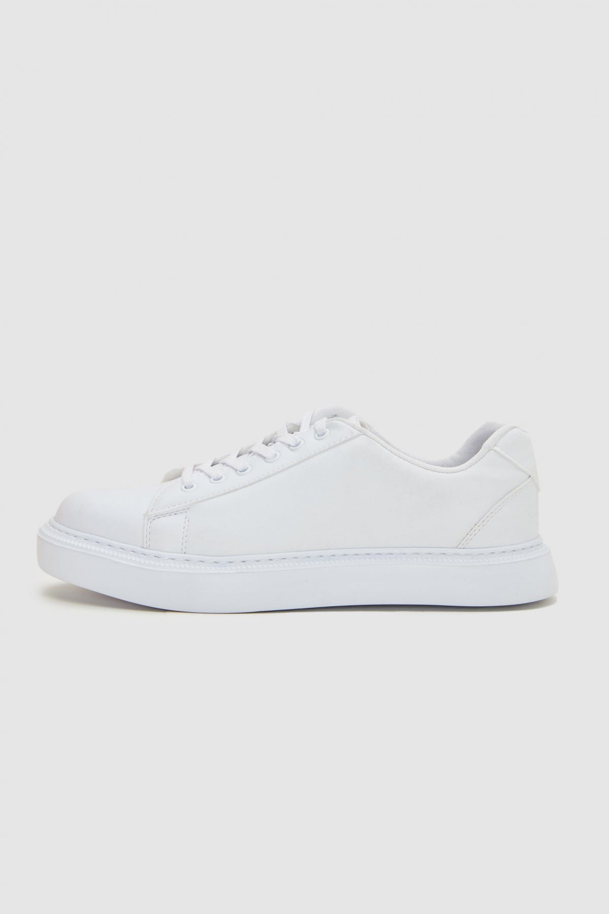 Twn Thick White Sole Lace-Up Sneakers - White