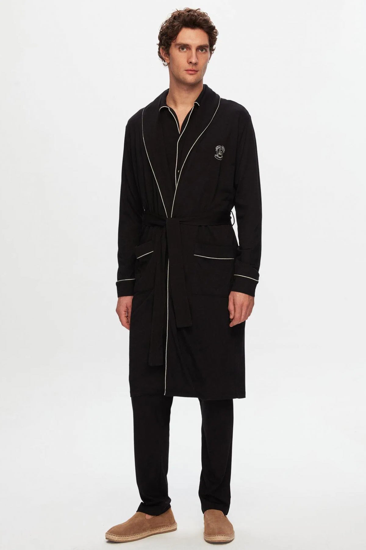 Ds Damat 3-Piece Pajama-Robe/Gown Groom Dowry Set  - Black