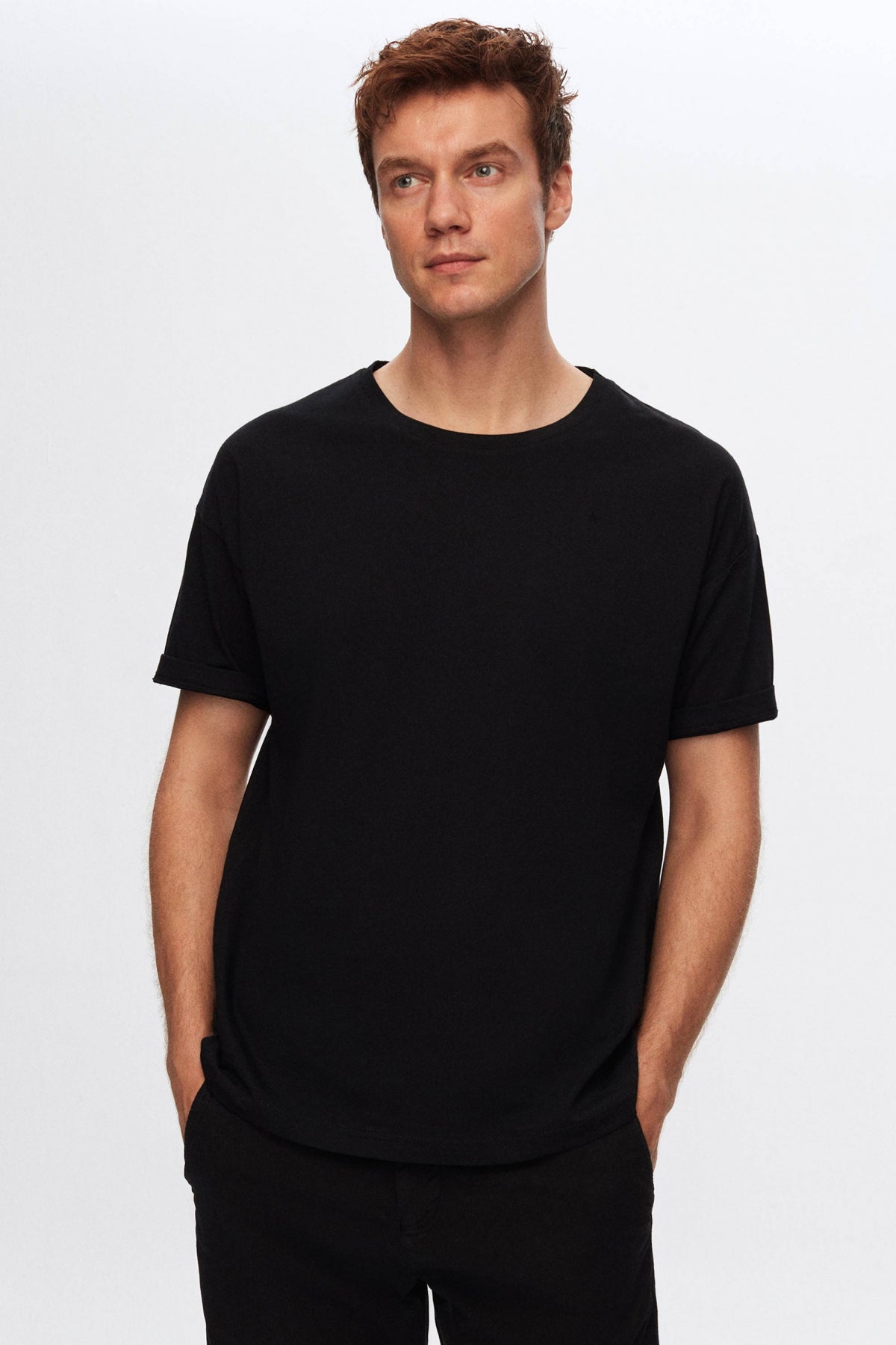 Ds Damat 5-Pack Oversize 100% Cotton T-Shirts  - Black/Anthracite/Burgundy/Gray/White
