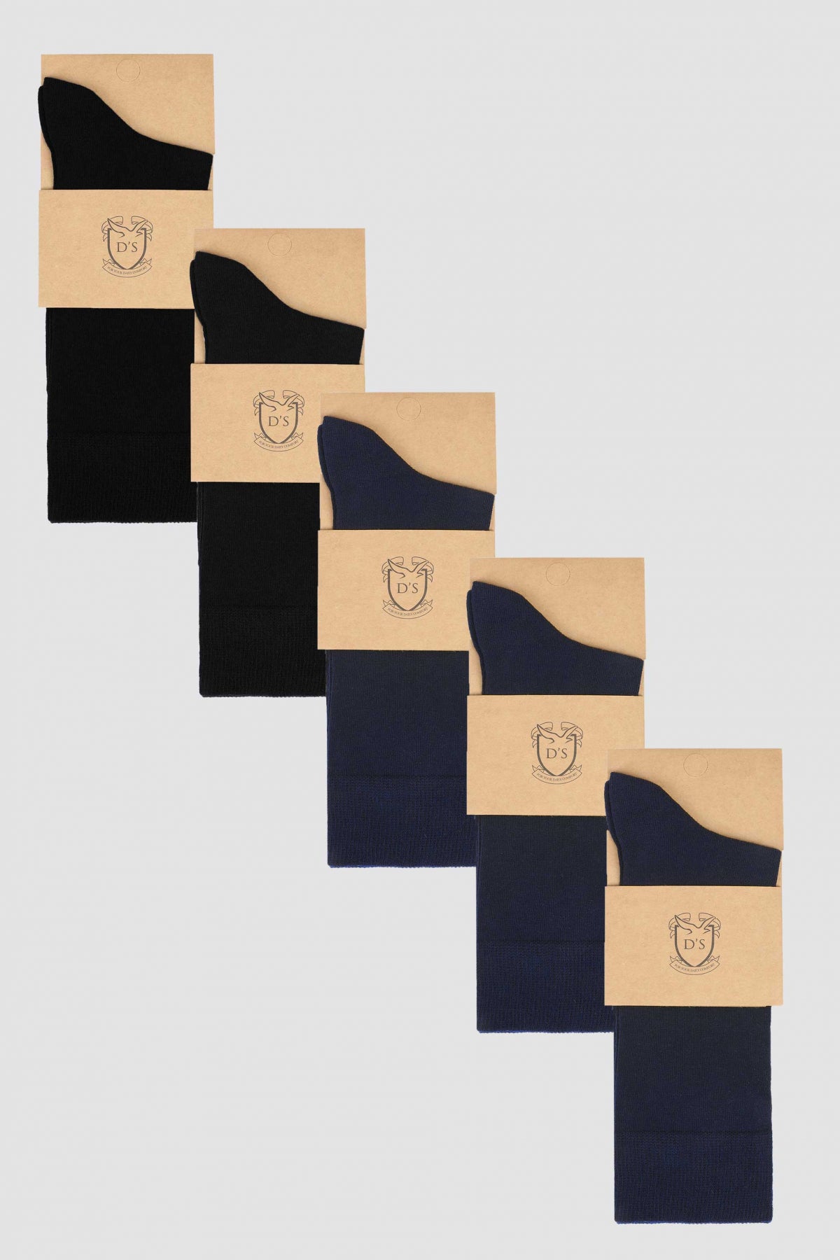 Ds Damat 5-Piece Socks  - Black/Navy Blue