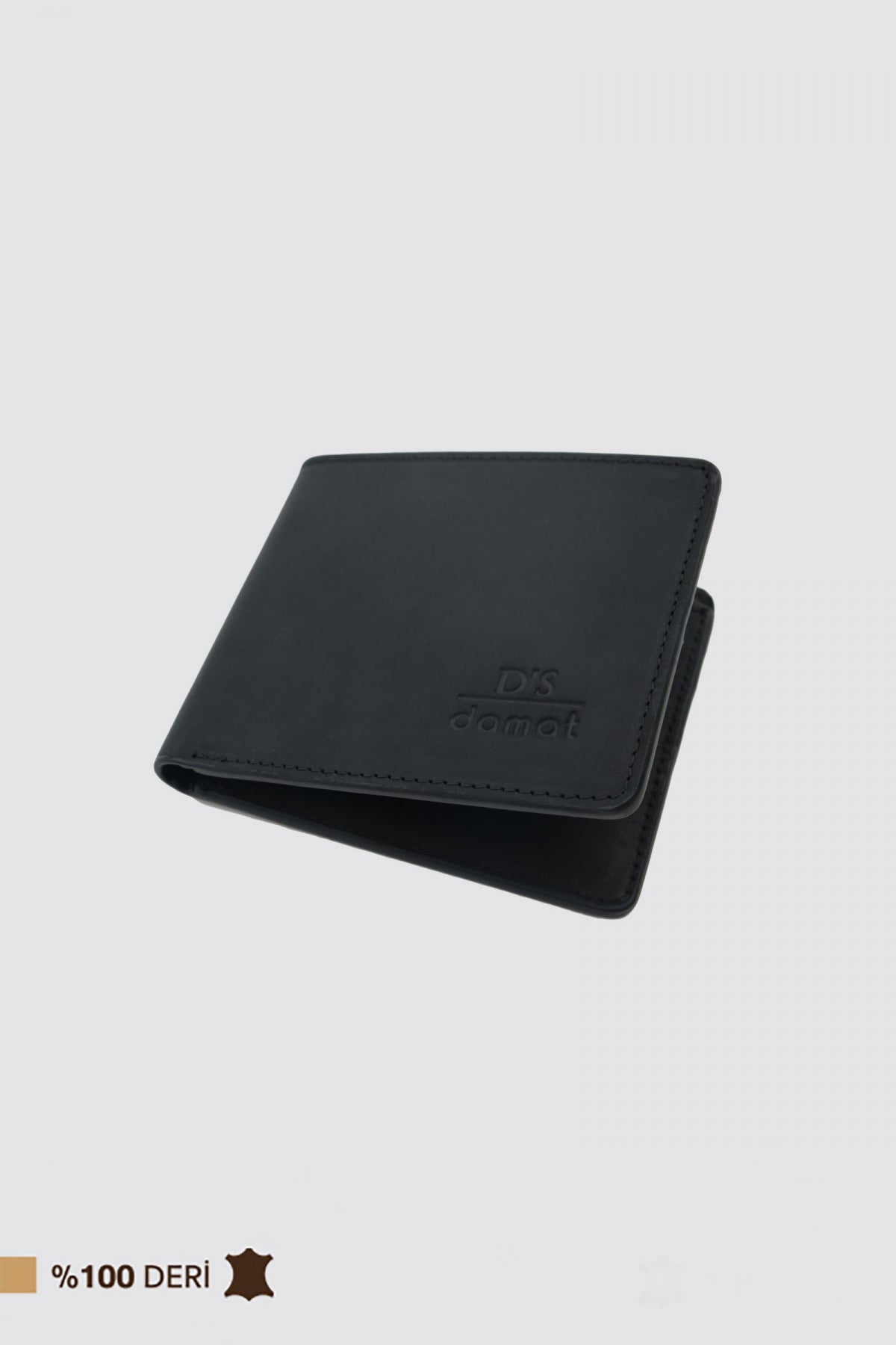 Ds Damat Boxed Genuine Crazy Leather Wallet  - Black