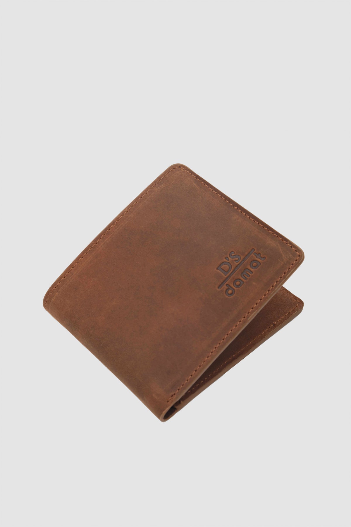 Ds Damat Boxed Genuine Crazy Leather Wallet  - Tan