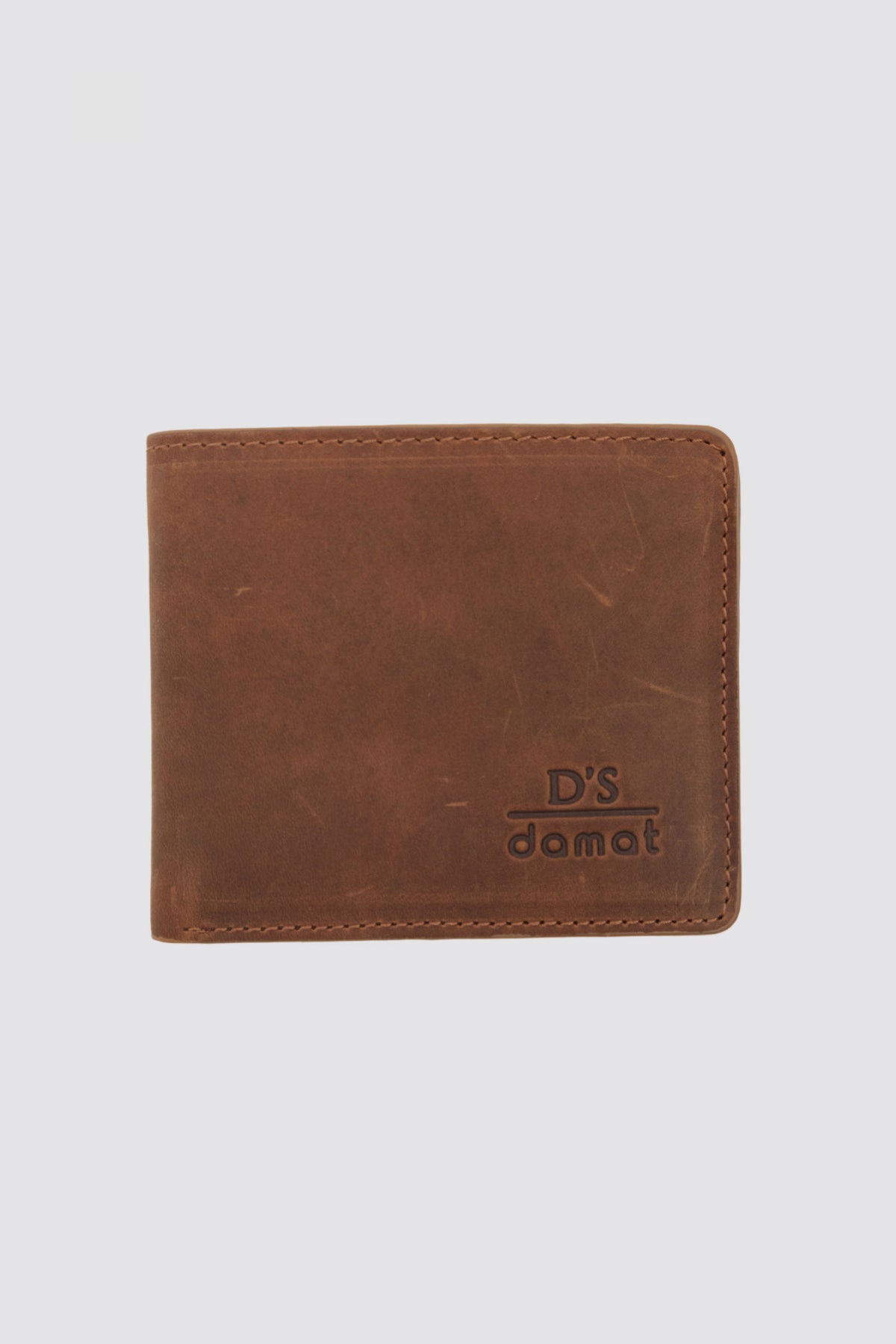 Ds Damat Boxed Genuine Crazy Leather Wallet  - Tan