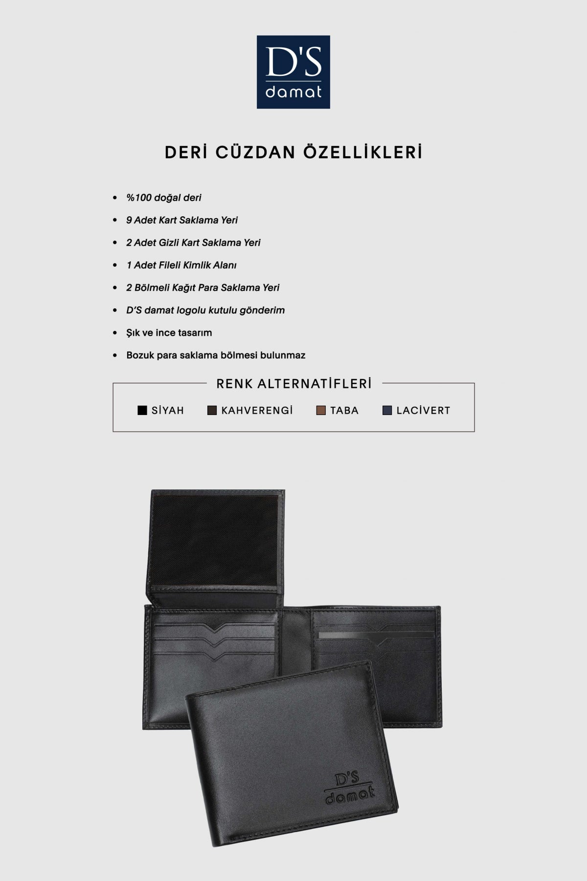 Ds Damat Boxed Genuine Leather Wallet  - Standard